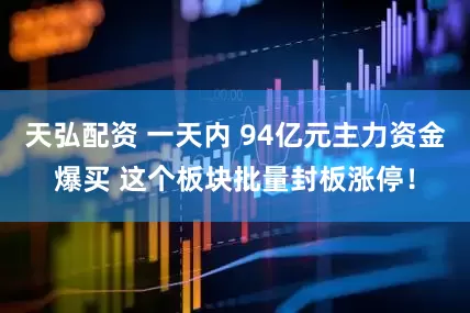 天弘配资 一天内 94亿元主力资金爆买 这个板块批量封板涨停！